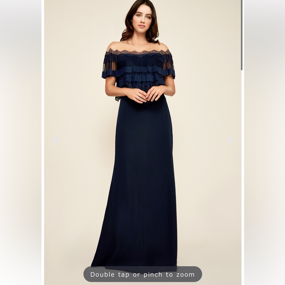 TADASHI SHOJI Kimberly Pleated Bodice Gown